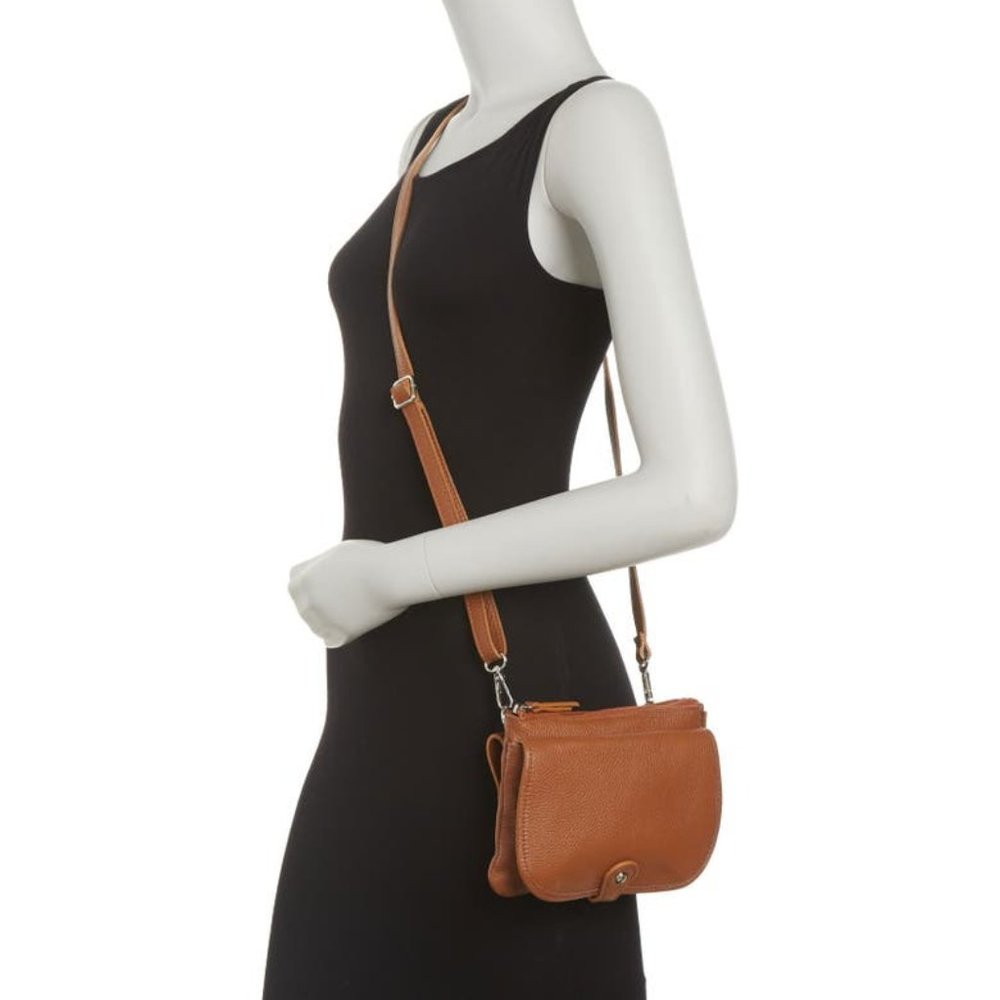 BLACK Leather Crossbody Pouch MASSIMO CASTELLI